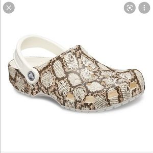 New snake print crocs